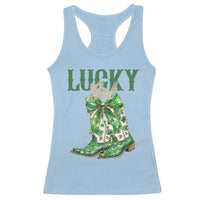 Lucky Cowgirl Racerback Tank Top Western Irish Cowboy St Patrick Day