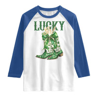 Lucky Cowgirl Raglan Shirt Western Irish Cowboy St Patrick Day