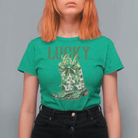 Lucky Cowgirl T Shirt For Women Western Irish Cowboy St Patrick Day