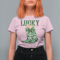 Lucky Cowgirl T Shirt For Women Western Irish Cowboy St Patrick Day