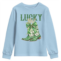 Lucky Cowgirl Youth Sweatshirt Western Irish Cowboy St Patrick Day