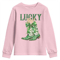 Lucky Cowgirl Youth Sweatshirt Western Irish Cowboy St Patrick Day