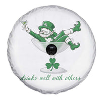 Drink Well With Others Spare Tire Cover Funny Leprechaun Drinking Green Beer Shamrock