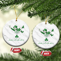 Drink Well With Others Ceramic Ornament Funny Leprechaun Drinking Green Beer Shamrock