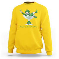 Drink Well With Others Sweatshirt Funny Leprechaun Drinking Green Beer Shamrock