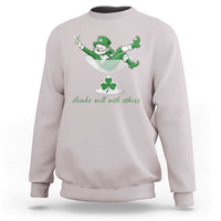 Drink Well With Others Sweatshirt Funny Leprechaun Drinking Green Beer Shamrock