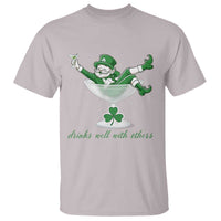 Drink Well With Others T Shirt Funny Leprechaun Drinking Green Beer Shamrock