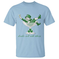 Drink Well With Others T Shirt Funny Leprechaun Drinking Green Beer Shamrock