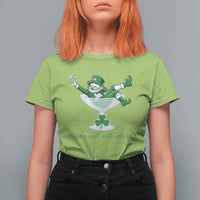 Drink Well With Others T Shirt For Women Funny Leprechaun Drinking Green Beer Shamrock