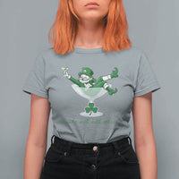 Drink Well With Others T Shirt For Women Funny Leprechaun Drinking Green Beer Shamrock