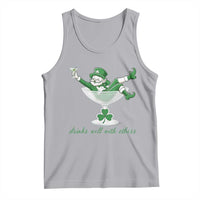Drink Well With Others Tank Top Funny Leprechaun Drinking Green Beer Shamrock