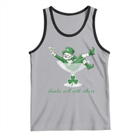 Drink Well With Others Tank Top Funny Leprechaun Drinking Green Beer Shamrock