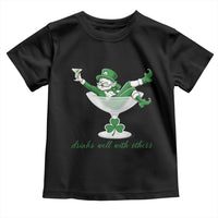 Drink Well With Others Toddler T Shirt Funny Leprechaun Drinking Green Beer Shamrock