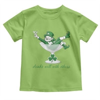 Drink Well With Others Toddler T Shirt Funny Leprechaun Drinking Green Beer Shamrock