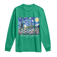 He is Risen Long Sleeve Shirt Christian Easter Starry Night Van Gogh