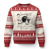 Guess Who's Back Back Again Ugly Christmas Sweater Funny Easter Jesus Christian