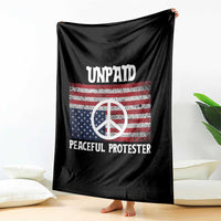 Unpaid Peaceful Protester Throw Blanket Peace Sign Anti War Patriotic US Flag