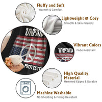 Unpaid Peaceful Protester Throw Blanket Peace Sign Anti War Patriotic US Flag
