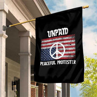 Unpaid Peaceful Protester Garden Flag Peace Sign Anti War Patriotic US Flag