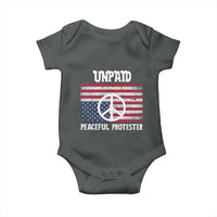 Unpaid Peaceful Protester Baby Onesie Peace Sign Anti War Patriotic US Flag