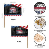 Unpaid Peaceful Protester Patriotic Handheld Flag Peace Sign Anti War US Flag