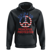 Unpaid Peaceful Protester Hoodie Peace Sign Patriotic US Flag Political Protest
