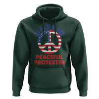 Unpaid Peaceful Protester Hoodie Peace Sign Patriotic US Flag Political Protest