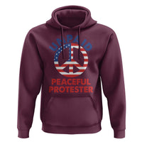 Unpaid Peaceful Protester Hoodie Peace Sign Patriotic US Flag Political Protest