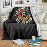 No Kings No ICE No Wars Throw Blanket Peace Sign Sunflower Anti War Freedom Activist