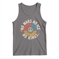 No Kings No ICE No Wars Tank Top Peace Sign Sunflower Anti War Freedom Activist
