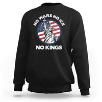 No Kings No ICE No Wars Sweatshirt Statue of Liberty US Flag Anti War Freedom Activist