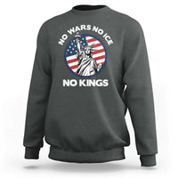 No Kings No ICE No Wars Sweatshirt Statue of Liberty US Flag Anti War Freedom Activist