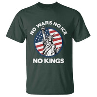No Kings No ICE No Wars T Shirt Statue of Liberty US Flag Anti War Freedom Activist