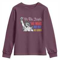 No Kings No ICE No Wars Youth Sweatshirt Statue of Liberty We The People Freedom