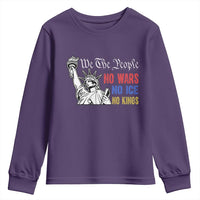 No Kings No ICE No Wars Youth Sweatshirt Statue of Liberty We The People Freedom