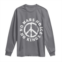 No Kings No ICE No Wars Long Sleeve Shirt Peace Sign Anti War Freedom Activist