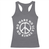 No Kings No ICE No Wars Racerback Tank Top Peace Sign Anti War Freedom Activist