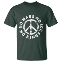 No Kings No ICE No Wars T Shirt Peace Sign Anti War Freedom Activist