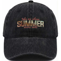 Take Me Where Summer Never Ends Washed Cotton Baseball Cap Summer Beach Vacation