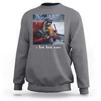 Hockey Mom Raccoon Iced Coffee Sweatshirt I Live Here Now
