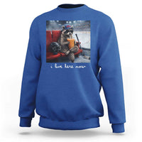 Hockey Mom Raccoon Iced Coffee Sweatshirt I Live Here Now