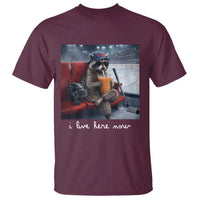 Hockey Mom Raccoon Iced Coffee T Shirt I Live Here Now