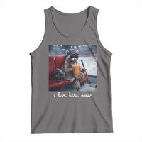 Hockey Mom Raccoon Iced Coffee Tank Top I Live Here Now