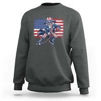 Uncle Sam Hockey Player 4th of July American Flag Sweatshirt