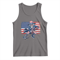 Uncle Sam Hockey Player 4th of July American Flag Tank Top