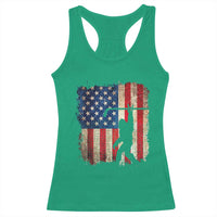 USA Hockey Bigfoot Racerback Tank Top Patriotic Sasquatch American Flag 4th of July
