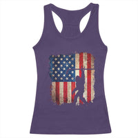 USA Hockey Bigfoot Racerback Tank Top Patriotic Sasquatch American Flag 4th of July
