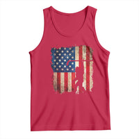 USA Hockey Bigfoot Tank Top Patriotic Sasquatch American Flag 4th of July
