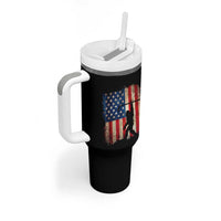USA Hockey Bigfoot Tumbler With Handle Patriotic Sasquatch American Flag 4th of July