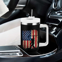 USA Hockey Bigfoot Tumbler With Handle Patriotic Sasquatch American Flag 4th of July